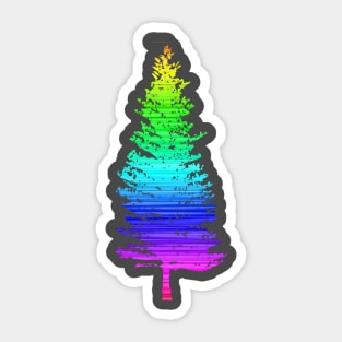 chrismas tree ranbow premium design Sticker